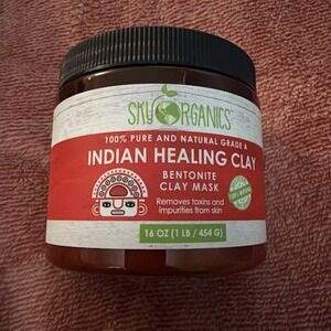 Sky Organics 100% Pure CLAY BENTONITE Indian Healing Clay Face Mask 16oz